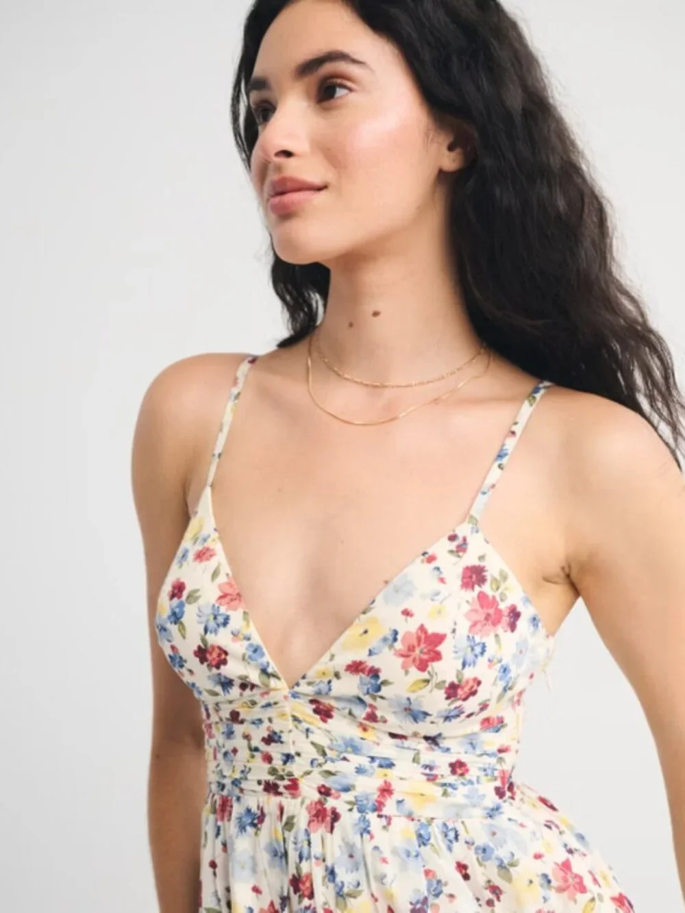 Abercrombie & Fitch Cream Floral Maxi Dress